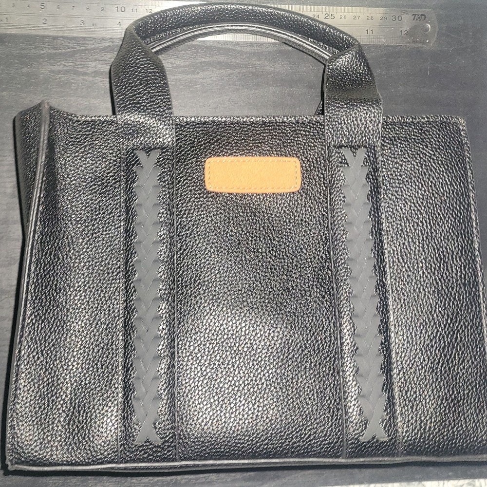 Leather handbag-black